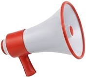 a red and white megaphone with a white speaker.jpg